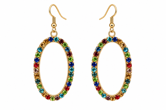 Multi-color Rhinestone Earrings