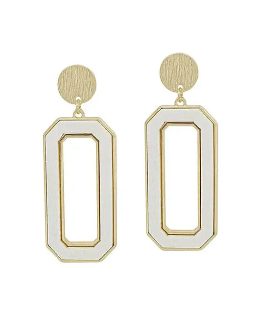 Rectangle Shape Wood Cast Post Earring-610 ACCESSORIES - EARRING-FORMAL SOCIETY