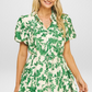 Floral Printed Button Down Mini Dress