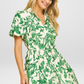 Floral Printed Button Down Mini Dress