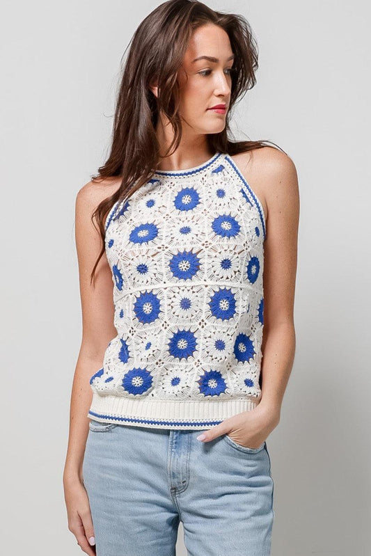 Retro Crochet Sweater-310 RTW TOP - SHORT SLEEVE-FORMAL SOCIETY