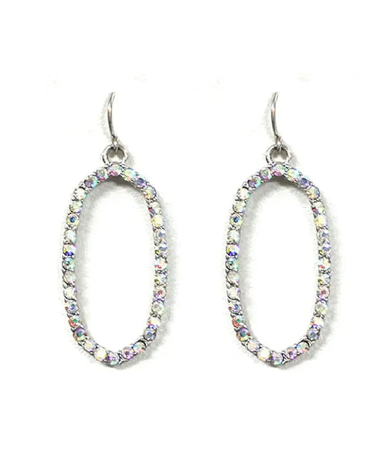 Rhinestone Oval Shape Earring-610 ACCESSORIES - EARRING-FORMAL SOCIETY