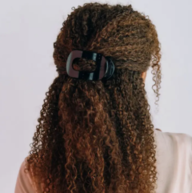 Round Flat Hair Clip | Jet Black