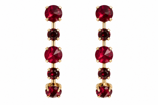 Red/Black Rhinestone Tiered Earring