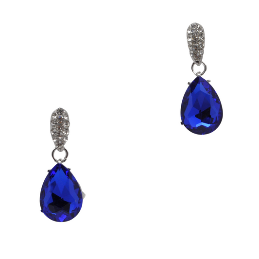 Sapphire Drop Earring-610 ACCESSORIES - EARRING-FORMAL SOCIETY