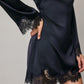 Satin & Lace Long Sleeve Mini Dress