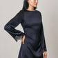 Satin & Lace Long Sleeve Mini Dress
