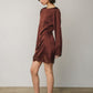 Satin & Lace Long Sleeve Mini Dress