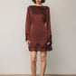 Satin & Lace Long Sleeve Mini Dress
