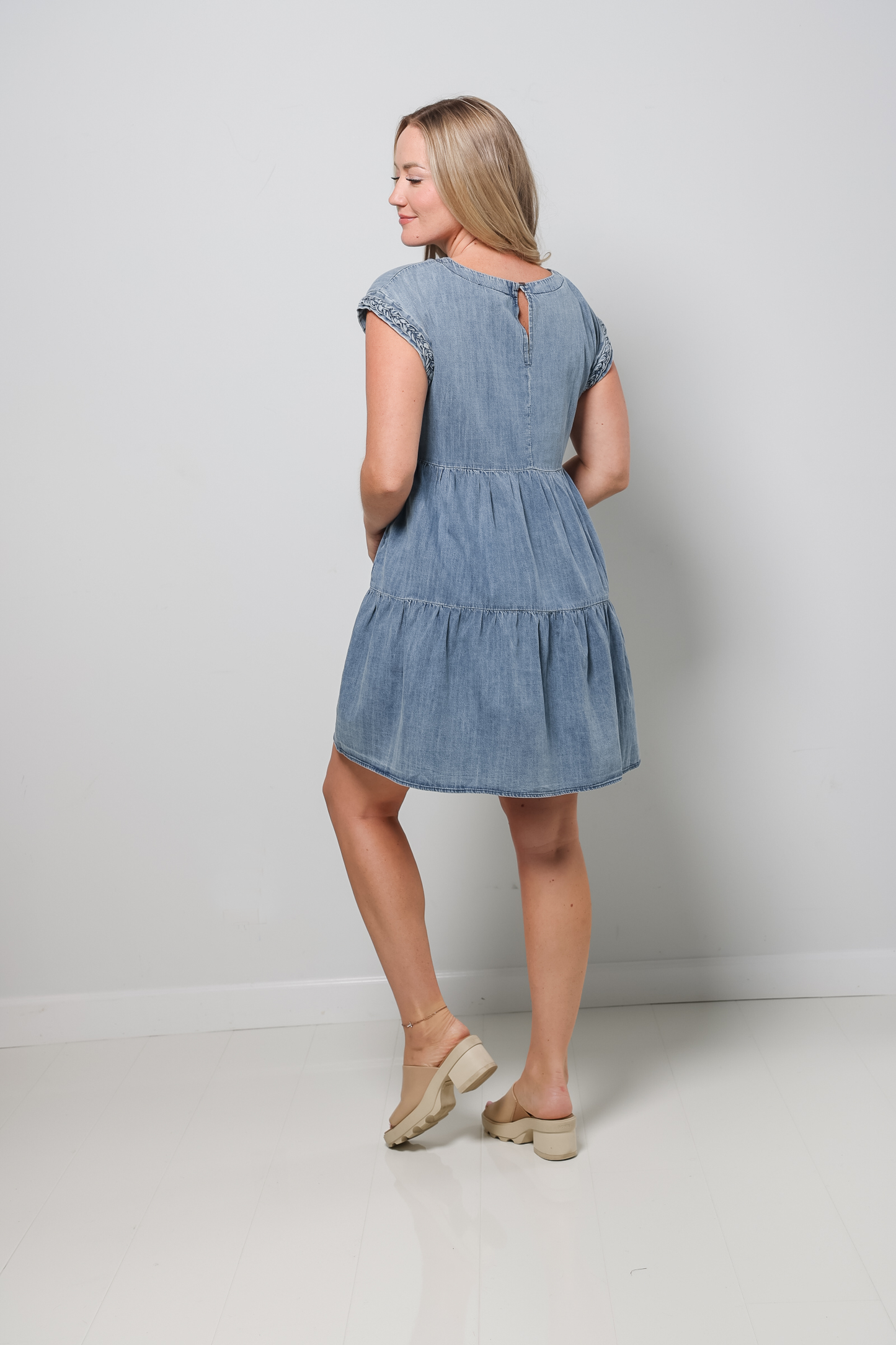 Braided Denim Mini Dress