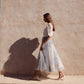 Blue Toile De Jouy Tulle Skirt