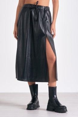 Sleek Vegan Midi Skirt-420 RTW BOTTOM - SKIRT-FORMAL SOCIETY