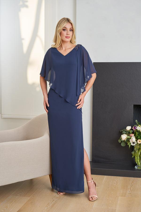 Stylish Jade Chiffon Column Gown - K258067-999 FORMAL - MOB-FORMAL SOCIETY