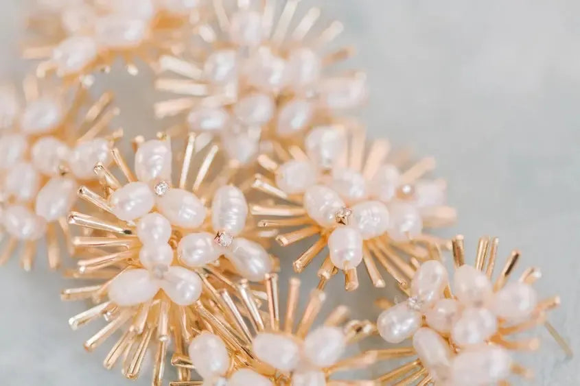 Sunburst Pearl Statement Stud Earrings-610 ACCESSORIES - EARRING-FORMAL SOCIETY