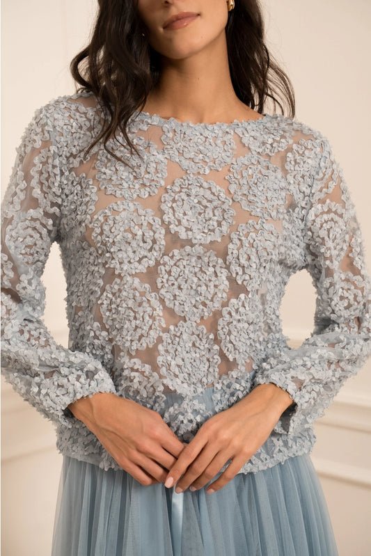 Textured Rosette Blouse