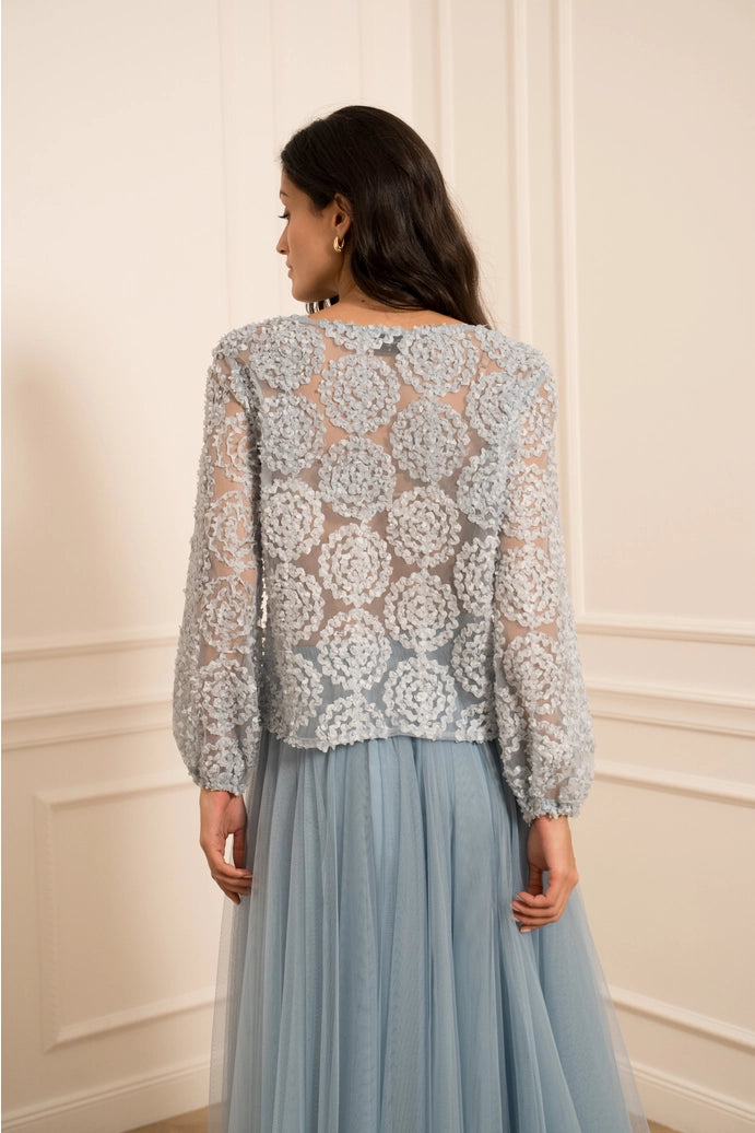 Textured Rosette Blouse
