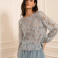 Textured Rosette Blouse