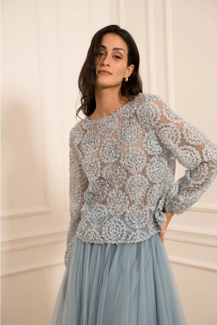 Textured Rosette Blouse