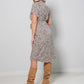 Button Down Animal Midi