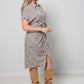 Button Down Animal Midi