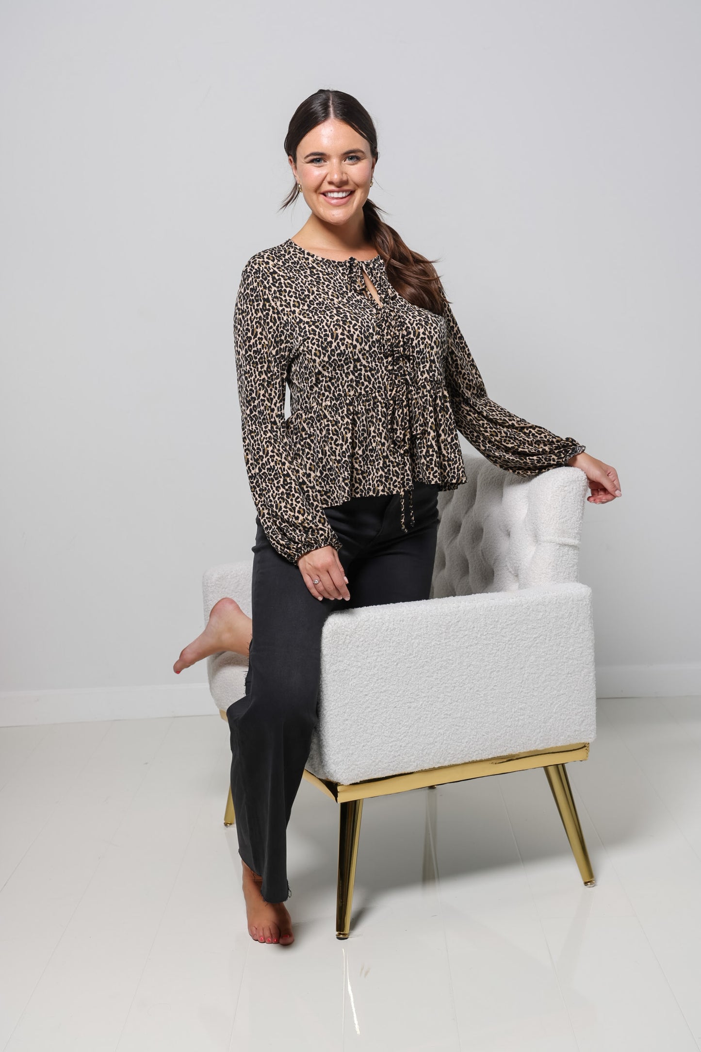 Long Sleeve Leopard Top