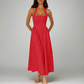 Red Halter Maxi Dress