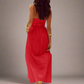 Red Halter Maxi Dress