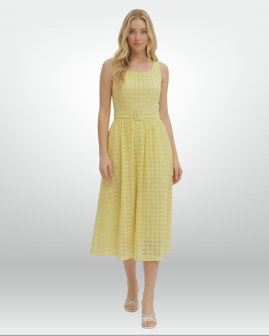 Yellow Eyelet Dress