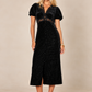 Polka Dot Velvet Lace Midi Dress