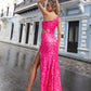 Seraphine One Shoulde Pink Sequin Prom Dress