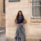 Toile De Jouy Tulle Skirt | Navy