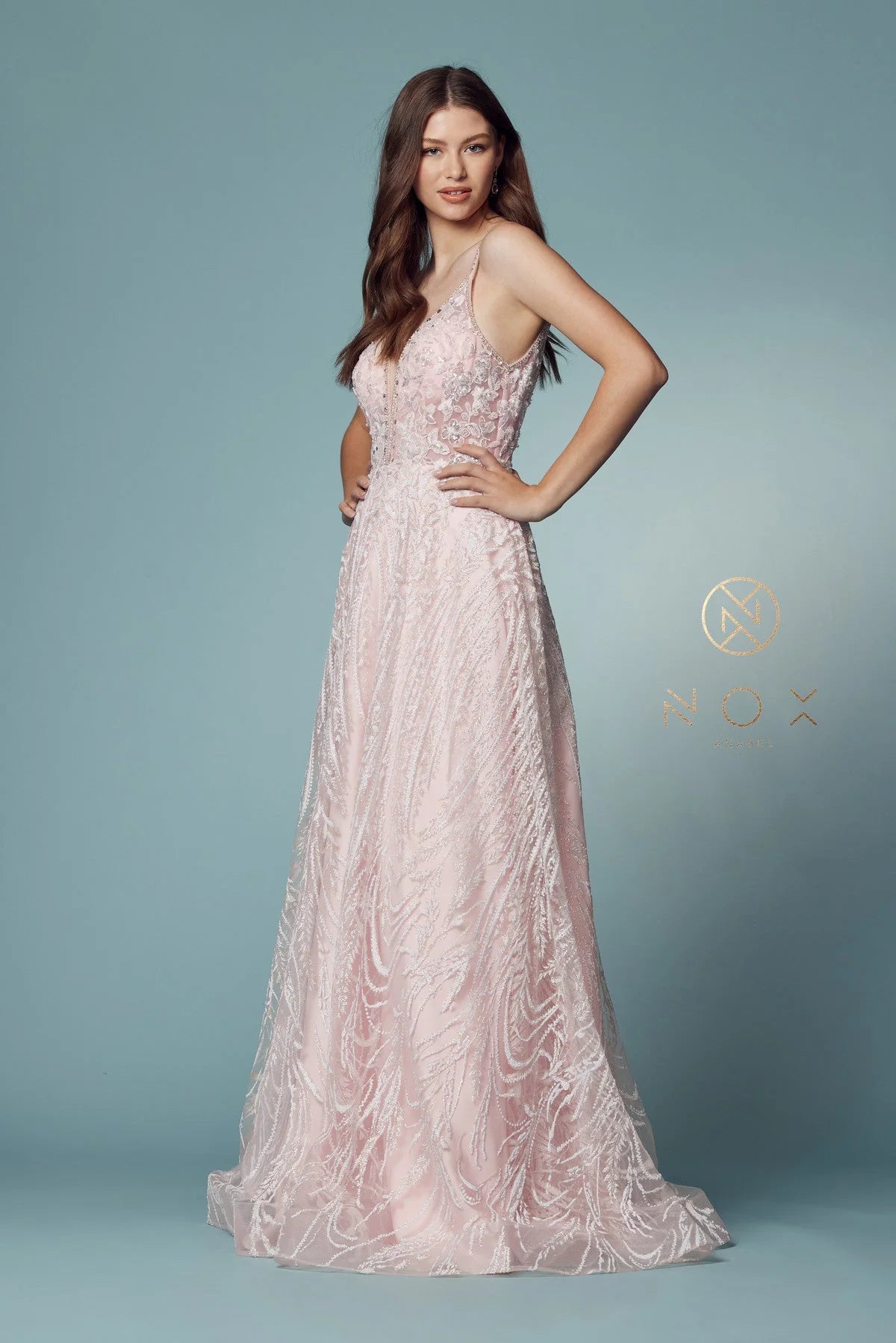 Beautiful Floral Applique Prom Dress