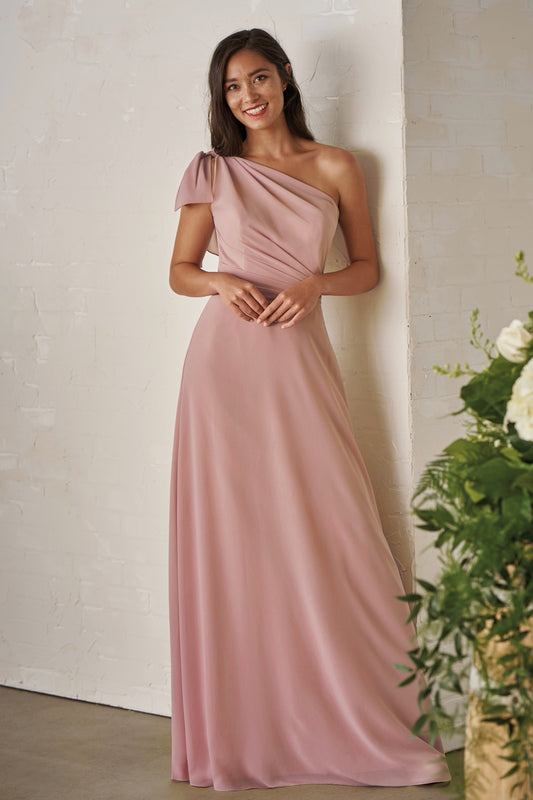 Custom Gown | Charlotte Chiffon one shoulder dress