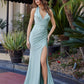Fitted Prom Dress with Halter Neckline