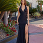 Fitted Prom Dress with Halter Neckline