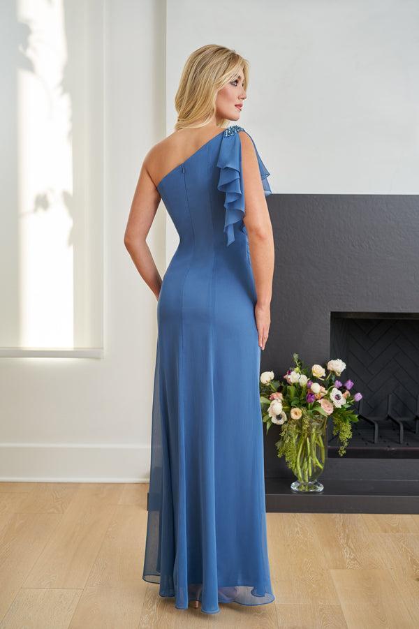 Gorgeous Jade Tiffany Chiffon Fit and Flare Gown - K258059-999 FORMAL - MOB-FORMAL SOCIETY