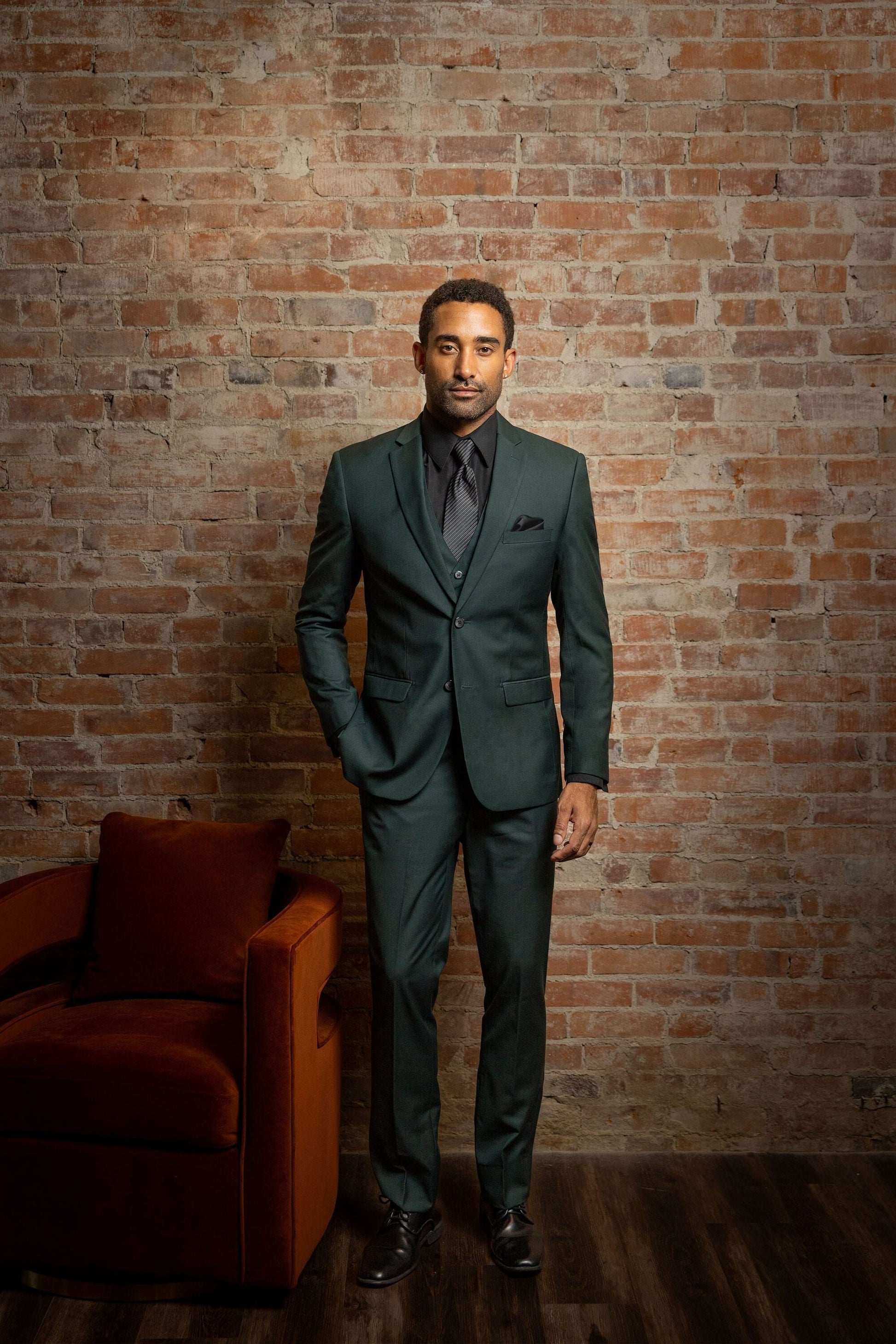 Hunter Green Slim Fit Suit Coat-JFW-DISTRICT 1