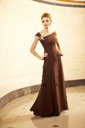 J4425 - Long Asymmetrical Neckline Jade Chiffon MOB Dress-999 FORMAL - MOB-FORMAL SOCIETY