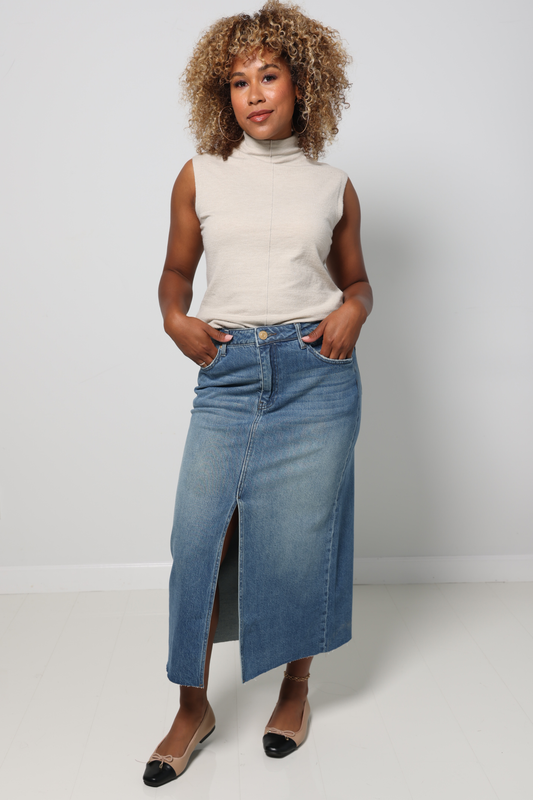 Jen Denim Skirt-420 RTW BOTTOM - SKIRT-FORMAL SOCIETY