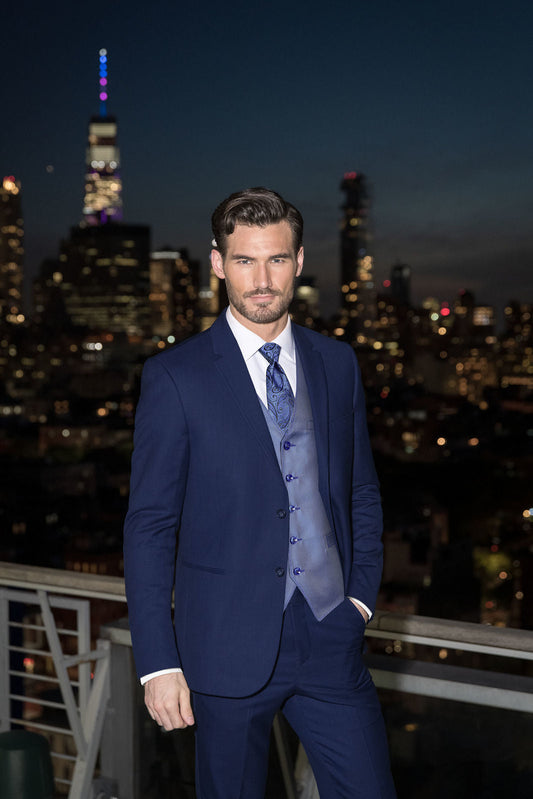 Michael Kors Blue Performance Wedding Suit (Coat & Pant)-JFW-DISTRICT 1