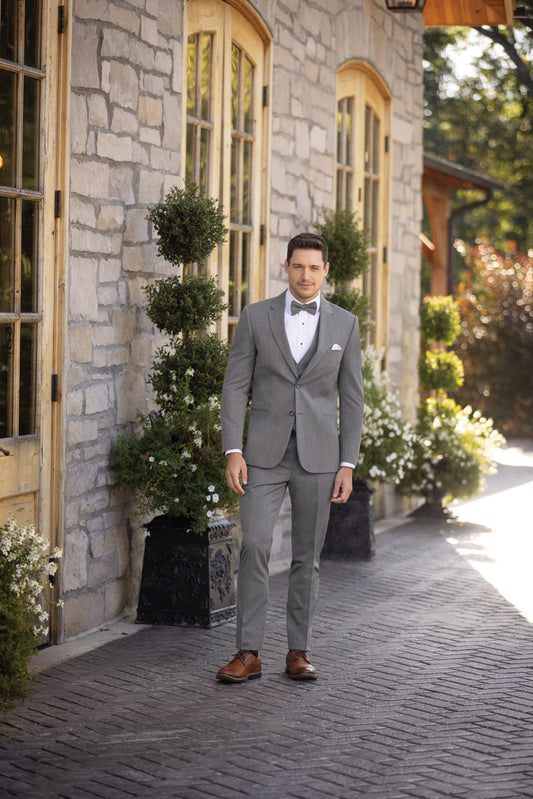 Michael Kors Medium Grey Performance Stretch Wedding Suit (Coat & Pant)-JFW-DISTRICT 1