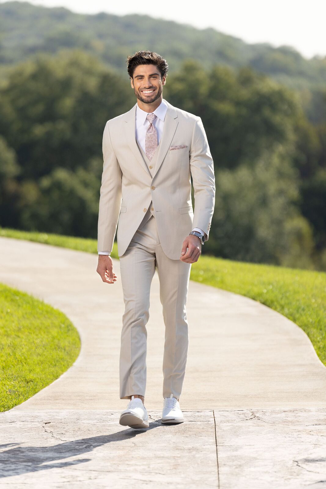 Michael Kors Tan Performance Wedding Suit (Coat & Pant)-JFW-DISTRICT 1