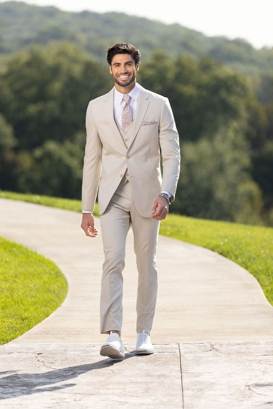 Michael Kors Tan Performance Wedding Suit (Coat & Pant)-JFW-DISTRICT 1