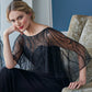 K218054 Matte Jersey MOB Dress with Beaded Cape & Boat Neckline