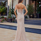 Fitted Tulle Beaded Prom Dress