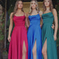 A-line Scoop Neckline Stretch Satin Prom Dress