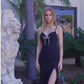 Stretch Satin Prom Dress with Spaghetti Straps