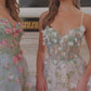 Floral Applique Organza Ball Gown