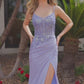 Stretch Satin Prom Dress with Beaded Bodice