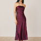 Strapless Satin Midi Dress